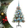 vidaXL С изкуствено коледно дърво Зелен и бял 120 cm