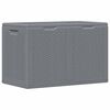 vidaXL Градинска кутия за съхранение, сива, PP ратан, 180 л