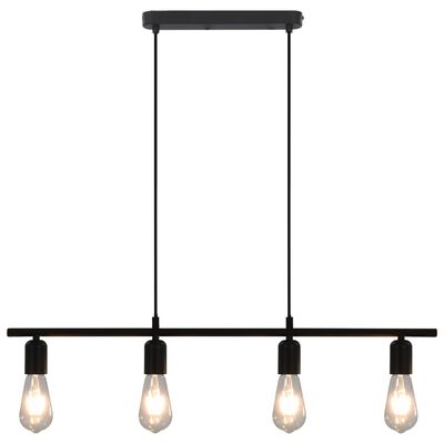 vidaXL Таванна лампа, черна, 80 см, E27