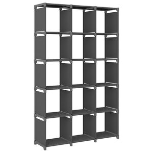 vidaXL Органайзер с 15 отделения, сив, 103x30x175,5 см, плат