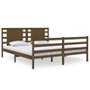 vidaXL Рамка за легло меденокафява бор масив 135x190 cм Double