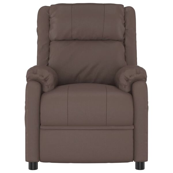 vidaXL Изправящ масажен стол, кафяв, изкуствена кожа