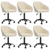 vidaXL Въртящи се трапезни столове, 6 бр, кремави, кадифе