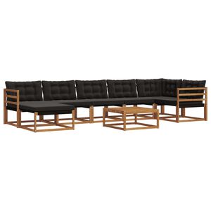 vidaXL Комплект дивани за открито 22 pcs Естествено и черно