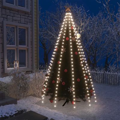 vidaXL Коледни лампички за елха тип мрежа 250 LED студено бяло 250 см
