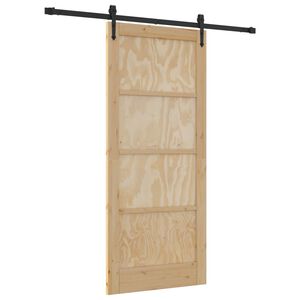 vidaXL Преплъзваща се врата ORKDAL 86 x 198,5 см Естествено и черно