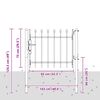 vidaXL Врата за ограда Сив 103 x 250 см Прахово боядисана стомана