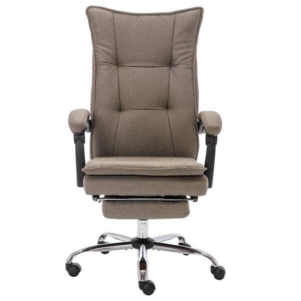 vidaXL Масажен офис стол, таупе, текстил