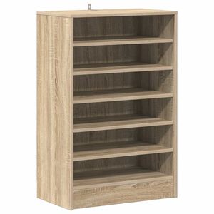 vidaXL Шкаф за обувки, дъб сонома, 60x35x92 см, инженерно дърво
