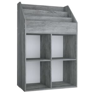 vidaXL Рафт за детски книги бетонно сив 71x30x114 см инженерно дърво