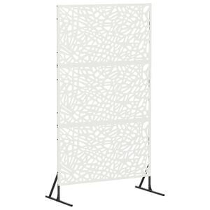 vidaXL Екран за уединение 100 x 50 x 180 см Стомана Бяло