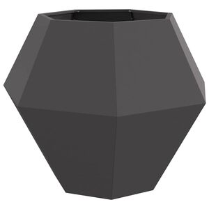 vidaXL Кашпа Черно 100 x 100 x 80 см Стомана