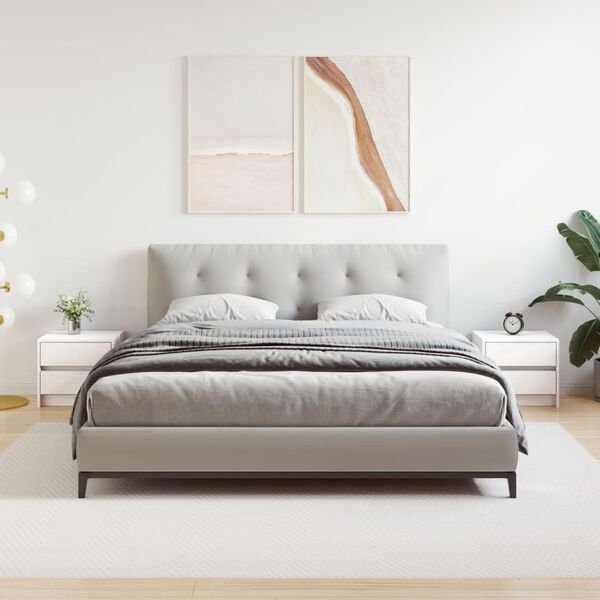 vidaXL Нощни шкафчета, 2 бр, бели, 40x31x35,5 см, борово дърво масив