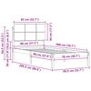vidaXL Леглова рамка с тапицирана гръбна част Таупе 80 x 200 cm