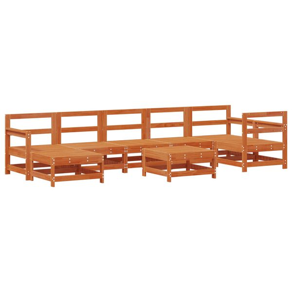 vidaXL Комплект за почивка в градина 8 pcs Восъчен Кафяв