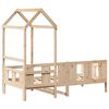 vidaXL Дневно легло с покрив, 90x190 см, борово дърво масив