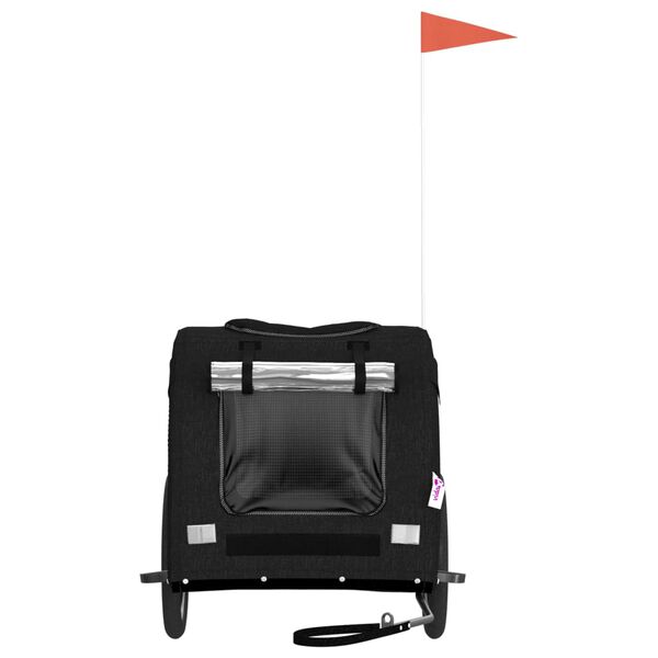 vidaXL Ремарке за колело за любимци черно Оксфорд плат и желязо