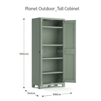 Keter Функционален шкаф за съхранение на открито Planet нефритено сиво