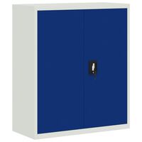 vidaXL Шкаф за папки, светлосиво и синьо, 90x40x105 см, стомана