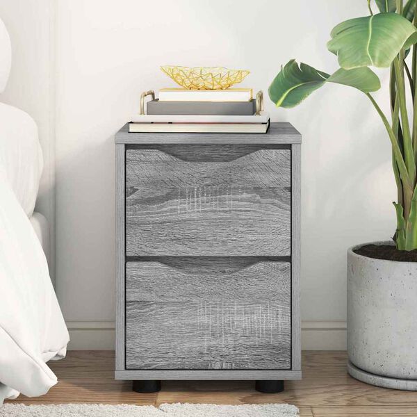 vidaXL Нощно шкафче Сив Сонома 30,5 x 30 x 43 см Инженерно дърво