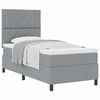 vidaXL Легло с пружинирана основа Светлосиво 90 x 190 cm текстил
