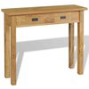 vidaXL Конзолна маса, масивно тиково дърво, 90x30x80 см