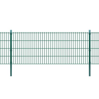 vidaXL Стълбове за ограда 10 бр зелени 130 см поцинкована стомана