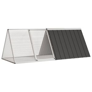 vidaXL Клетка за зайци антрацит 201,5x80,5x71 см поцинкована стомана