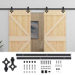 vidaXL Преплъзваща се врата 2 бр. 80 x 210 cm Масивна борова дървесина