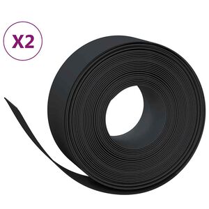 vidaXL Градински кантове, 2 бр, черни, 10 м, 20 см, полиетилен
