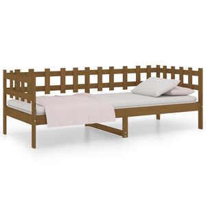 vidaXL Дневно легло, меденокафяво, борово дърво масив, 90x200 см