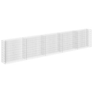 vidaXL Габион повдигната леха, поцинкована стомана, 450x30x90 cм