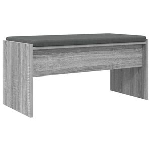 vidaXL Пейка за коридор с възглавница Сив Сонома 83 x 38 x 40 см