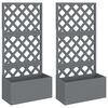 vidaXL Плантери с перголи 2 бр сиви 65x33x135 см WPC