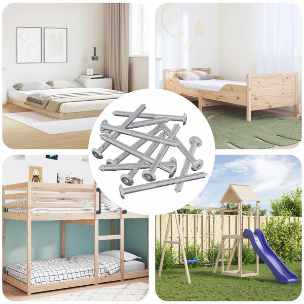 vidaXL Винтове за мебели 1200 pcs Сребрист Стомана