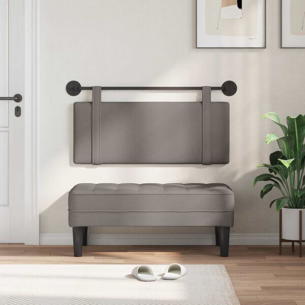 vidaXL Висяща табла Монтиране на стена Таупе 110 x 55 x 5 см текстил