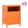 vidaXL Нощни шкафчета, 2 бр, оранжеви, 35х35х51 см, стомана