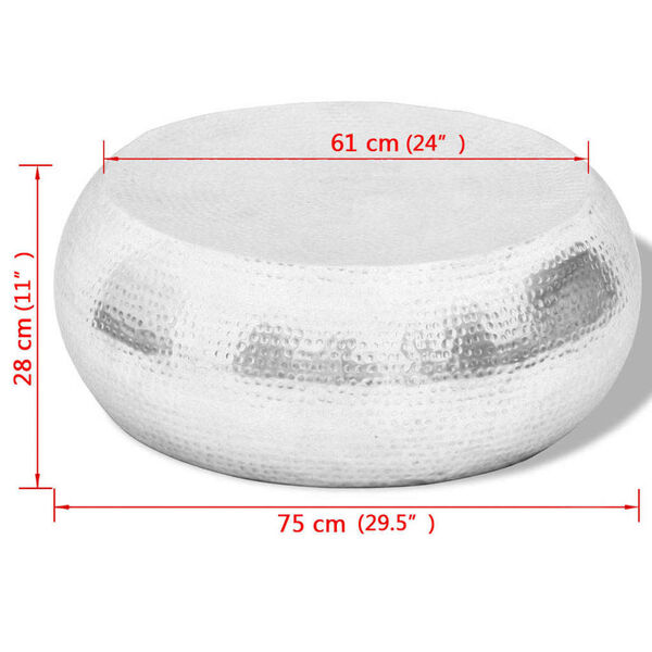 vidaXL Кована алуминиева маса за кафе, сребриста