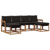 vidaXL Комплект дивани за открито 6 pcs Естествено и черно