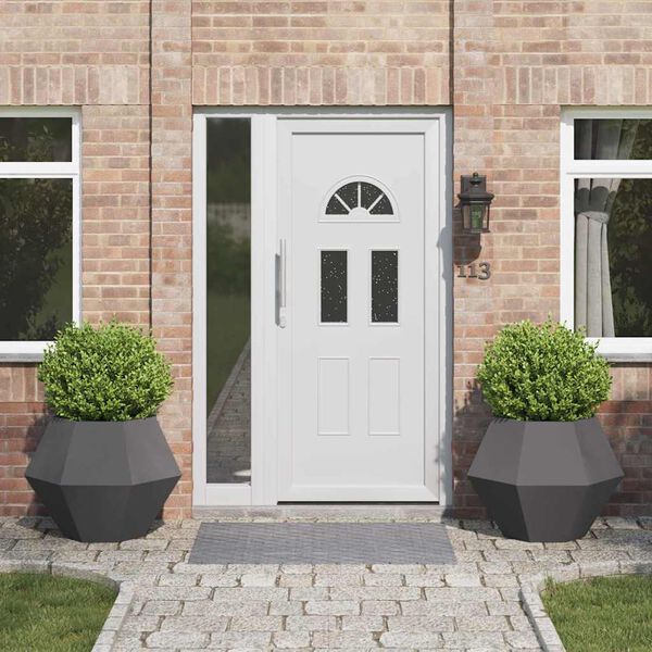 vidaXL Кашпа 2 pcs Черно 75 x 75 x 60 см Стомана