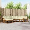 vidaXL Комплект дивани за открито 6 pcs Натурален и Крема