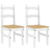 vidaXL Трапезни столове 2 бр бели 40x46x99 см бор масив