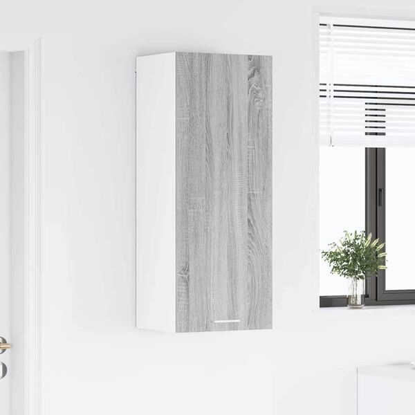 vidaXL Висящ шкаф Riga Сив Сонома 40 x 31 x 100 см Инженерно дърво
