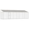 vidaXL Кучешка клетка с покрив Сребристо 800 x 200 x 256 см