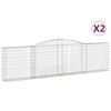 vidaXL Габионни кошници арка 2 бр 400x30x100/120 см поцинковано желязо