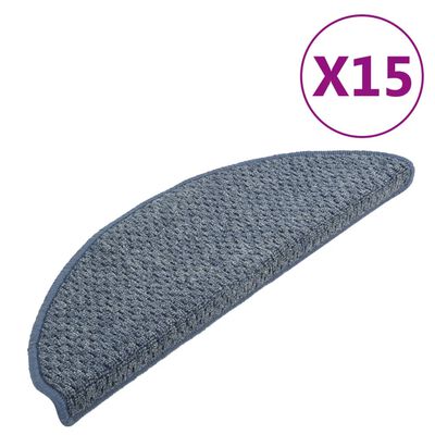 vidaXL Постелки за стъпала, 15 бр, сини, 65x21x4 см
