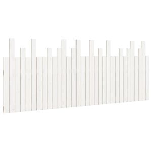 vidaXL Стенна табла за спалня, бяла, 204x3x80 см, борово дърво масив