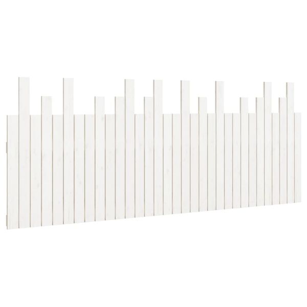 vidaXL Стенна табла за спалня, бяла, 204x3x80 см, борово дърво масив