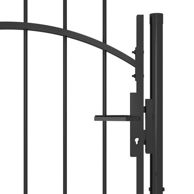 vidaXL Градинска порта, стомана, 1x2,2 м, черна