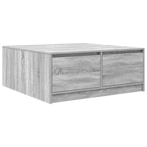 vidaXL Масичка за кафе с чекмеджета сив сонома 100x100x40 см